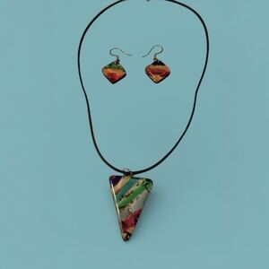 Murano Glass Necklace and Earrings Set